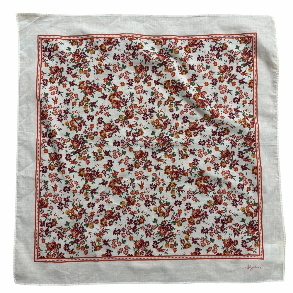 Sezane Floral Print Cotton Scarf